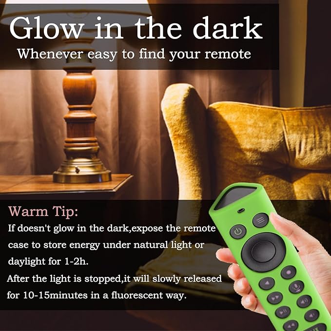 2Pack Gavyqier Silicone Protective Cover fits NVIDIA Shield TV Pro/4K HDR Remote Controller Series Anti-Slip Shockproof Glow in The Dark Glow Green&Glow Blue