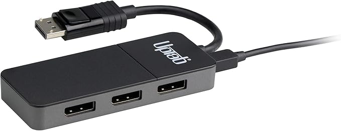 3-Port DisplayPort 1.4 MST Hub, Triple Monitor Splitter 4K HDR Adapter, DP to 3X DisplayPort Multi-Monitor Adapter for Windows PC and Laptops
