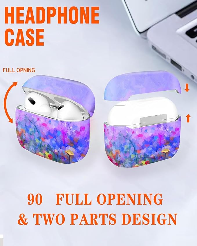 Compatible with Airpod Pro 2nd/1st Generation,Full Protection Cover for Women,Accessories Hard Case Portable & Shockproof for Airpod Pro 2nd Charging Case 2023/2022/2019(Abstract Watercolor Flowers)