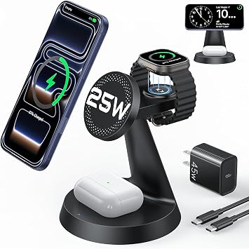 Meifigno 25W Fast 3 in 1 Charging Station for iPhone Duo/18 Pro Max