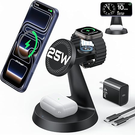 Meifigno 25W Fast 3 in 1 Charging Station for iPhone Duo/18 Pro Max