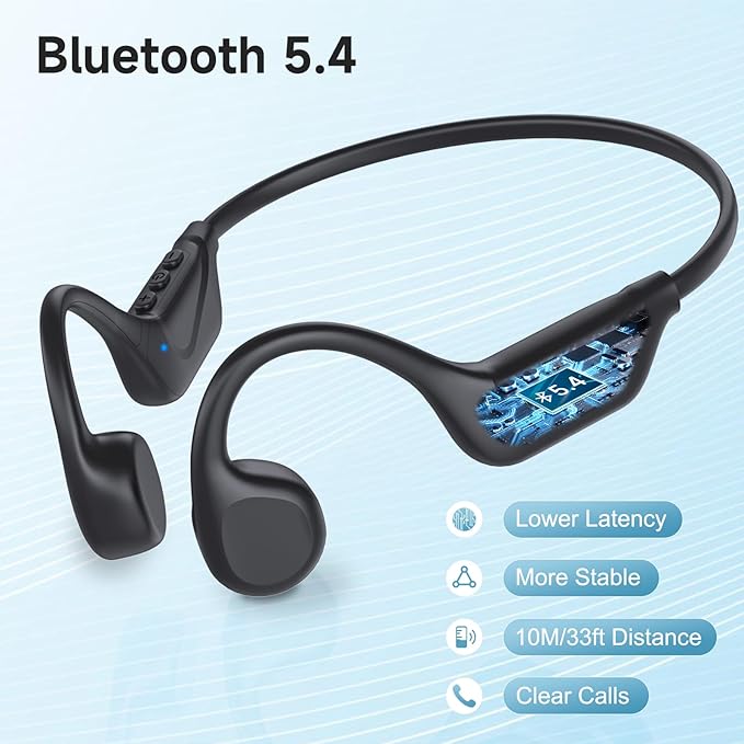 IFECCO Bone Conduction Headphones Bluetooth Wireless Open Ear Headphones Wireless Waterproof Sweatproof Bluetooth Earphones Headset for Sports Running Gym Workout Cycling Work