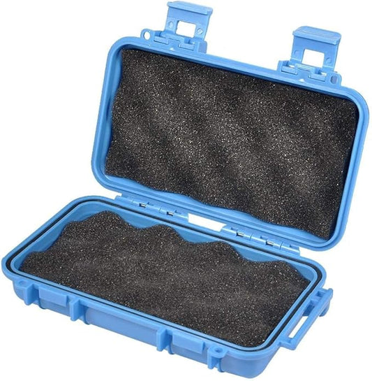VGEBY1 Box Shockproof Dry Storage Box, Hard Plastic Protective Grip Carry Touch Phone Case + Foam + Handle for Fishing Camping Hiking (Big-Blue)