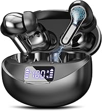 Wireless Earbuds Bluetooth 5.4 Headphones, Noise Cancelling Mic Ear Buds with 50H Playback, LED Digital Display, lPX7 Waterproof Earphones for Office/Running/Workout(Black) - Image 1