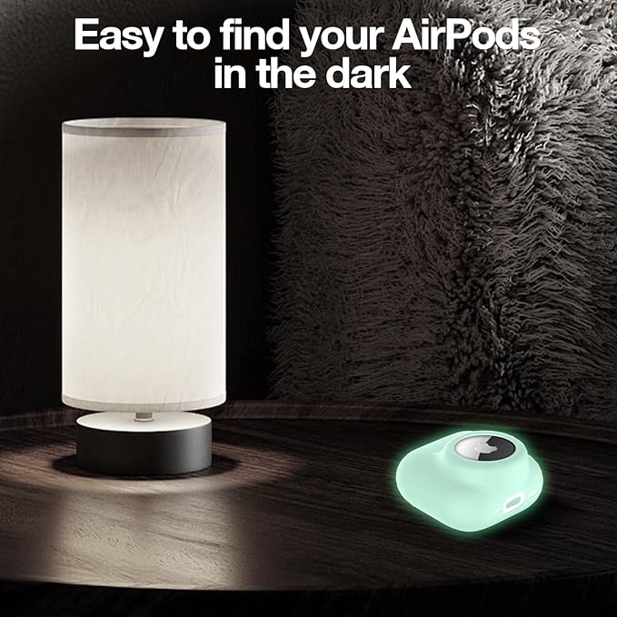 2 in 1 Silicone Case Compatible with AirPod 4 and AirTag 2/1, Shockproof Protective Skin Cover for AirPods 4th Generation with Cleaner Kit & Carabiner (Glow Green)