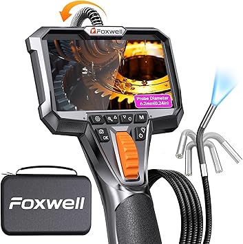 FOXWELL Y400 220° 2-Way Articulating Borescope, 0.24in Ultra-Slim Endoscope