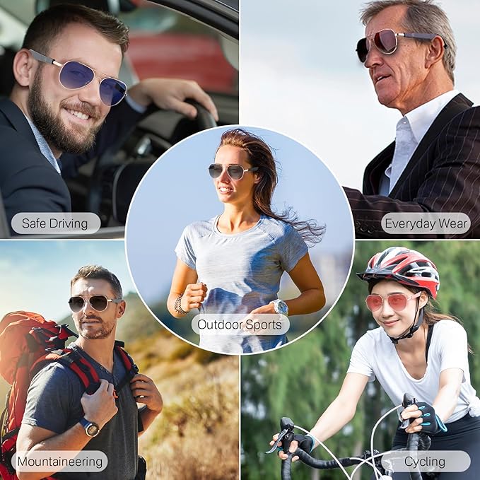 Smart Glasses for Men & Women, Bluetooth Audio Glasses with Speakers, UV400 Polarized Lens, Support Fast Charging, Touch Control & Voice Assistant, Bluetooth Sunglasses for Travel Cycing Driving-Brown