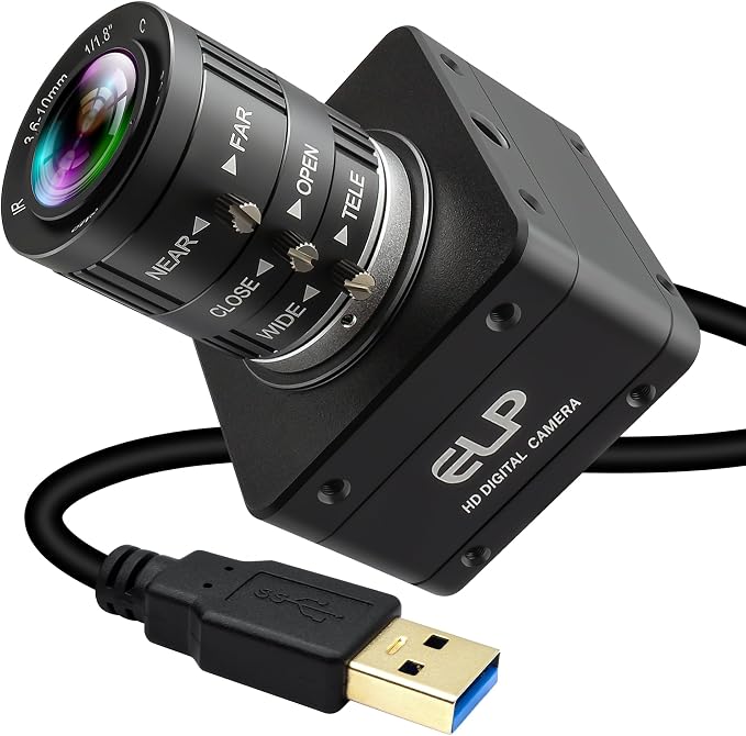 120fps 200fps Global Shutter USB3.0 Camera,1200P High Speed Webcam,3.6-10mm Manual Varifocal Zoom Lens,Plug and Play for Jetson Nano,Windows Linux Mac Android Industrial Vision Motion Capture