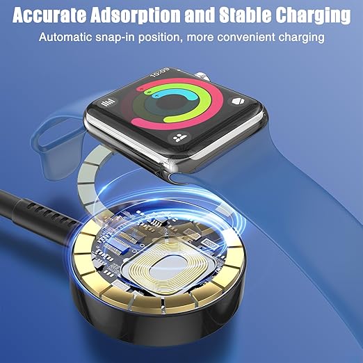 1Pack for Apple Watch Charger USB C Magnetic iWatch Charger Cable 1Pack USB to C Fast Charging Cord Compatible with Watch Ultra2 Ultra Series 9 8 7 6 SE SE2 5 4 3 2 1-3.3FT (1.1M) Black