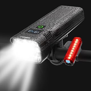 Bike Lights,Bike Light for Night Riding,10000Lumen LED Bike Headlight,Rechargeable Bike Headlight,Bright Bike Lights Front and Back with High Beam&Low Beam Light,Free Taillights - Image 1