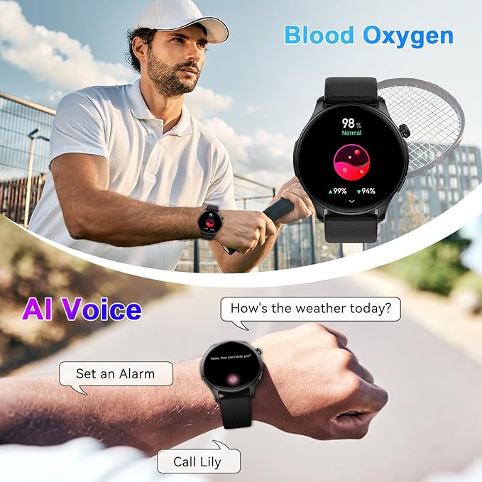 Smart Watch for Men Women Fitness: Waterproof Make Answer Call Digital Mens Watches Running Step Tracker Smartwatch Android Phone iPhone Samsung Compatible Pedometer SpO2 Sleep Heart Rate Monitor