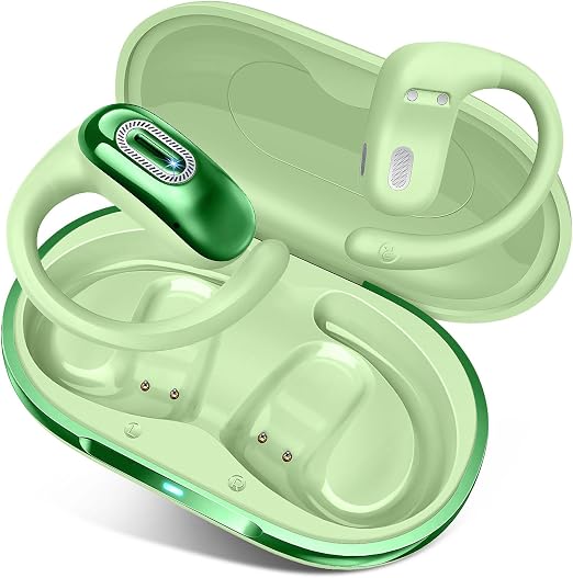Open Ear Headphones, NEW Over Ear Earbuds with 4 ENC Noise-Canceling Mic