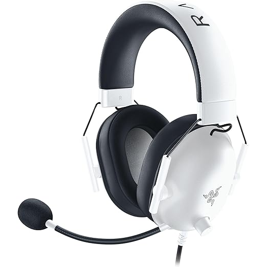 Razer BlackShark V2 X PlayStation Gaming Headset: 50mm Drivers - Cardioid Mic - Lightweight - Comfortable, Noise Isolating Earcups - for PS5, Xbox Series X, PC, Switch via 3.5 mm Audio Jack - White
