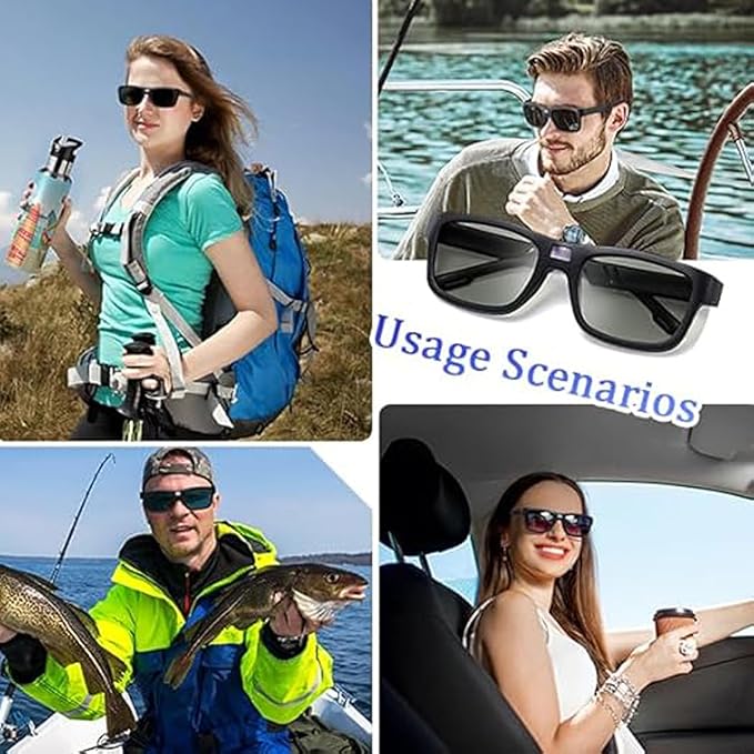 Paleshy 0.1s Auto-Tinting Sunglasses for Men & Women, Polarized Photochromic Glasses with Dual UV400, All-Weather Lightweight Glasses for Driving, Cycling, Fishing, Golf, Night