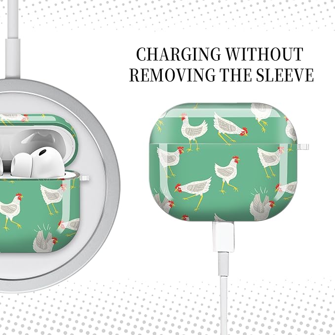 for AirPods Pro 3 Case, Compatible with AirPods Pro 3rd Generation Case (2025), Shockproof Protective Cover with Golden Carabine (Cute Chicken)