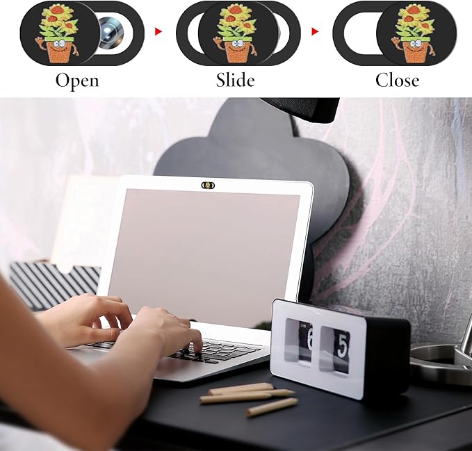 7pk Laptop Camera Cover Slide Cute, Webcam Cover Slide Ultra Thin Cute Panda Camera Covers Phone & Computer Webcam Covers Web Cam Privacy Cam Blocker Protecting Your Visual Privacy