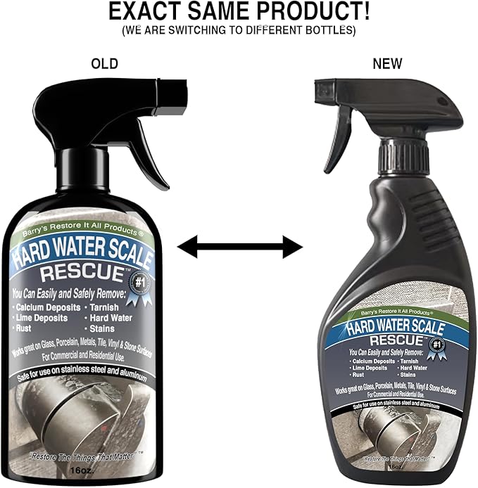 Barry's Restore It All Products - Hard Water Scale Rescue (Single 16oz.) | The Ultimate Solution for Hard Water! Remove: Lime Deposits, Calcium, Tarnish & Rust!