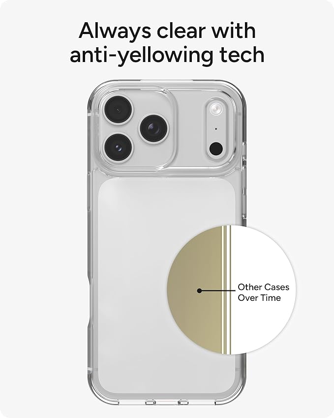 ZAGG Crystal Palace Lite Case for iPhone 17 Pro Max - Clear, Drop Protection (10ft/3m), Ultra-Slim & Lightweight, Sleek & Minimalistic Phone Case with Transparent Design, Anti-Yellowing Technology