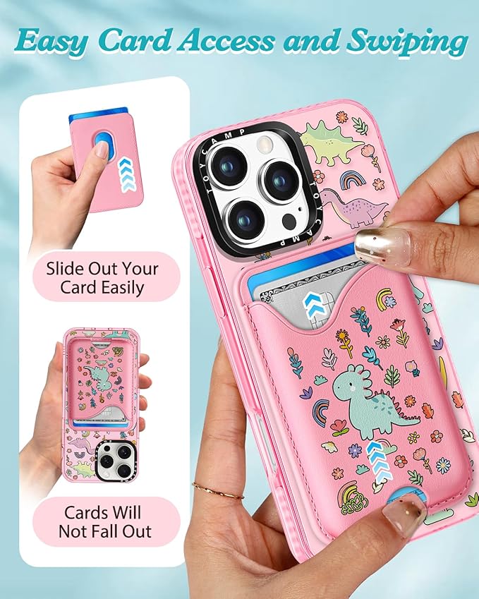 Toycamp for iPhone 16 Pro Max Case - Compatible with Magsafe Credit Card Holder Wallet Magnetic Cute Women Teen Girls Kawaii Girly Unique Animal Design Phone Cover for Apple 16 Promax 6.7"