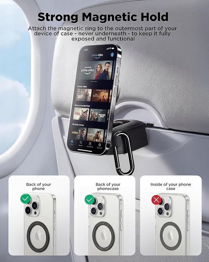 Magnetic Travel Phone Holder Hands Free Desk Stand for iPhone and Android
