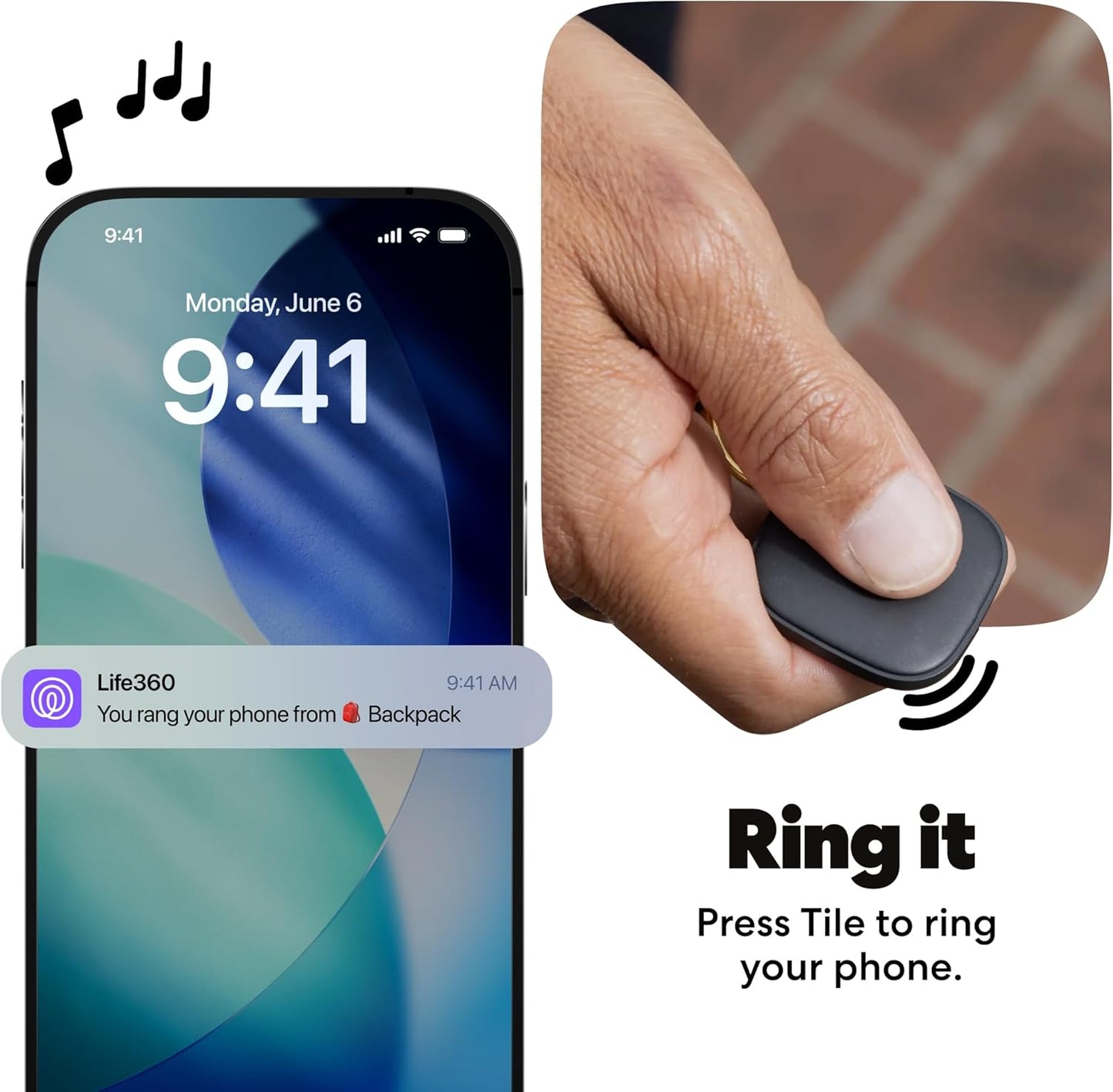 Bluetooth Tracker and Item Locator for Keys Bags and More Compatible with iOS and Android 1-Pack Black