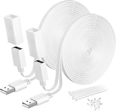 Itramax Flat USB A Male to Female Power Extension Cable 20FT/6M 2Pack,White