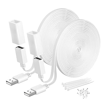 Itramax Flat USB A Male to Female Power Extension Cable 20FT/6M 2Pack,White