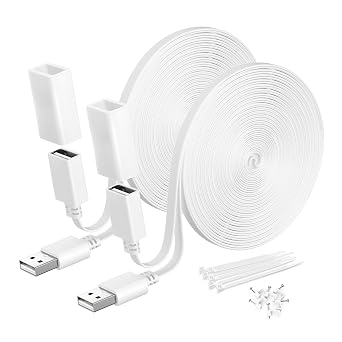 Itramax Flat USB A Male to Female Power Extension Cable 30FT/9M 2Pack,White