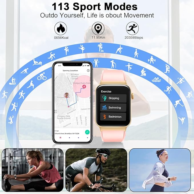 Smart Watch for Women Men(Answer/Make Call), Smartwatch Sports Fitness Tracker with Heart Rate Sleep Monitor Pedometer, IP68 Waterproof Fitness Watch for Android iOS