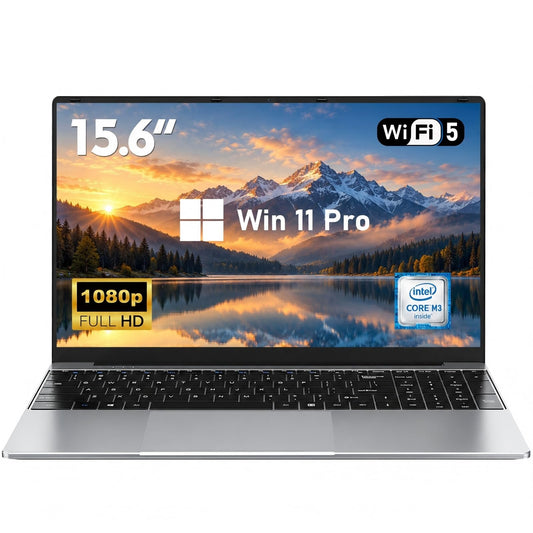 NIAKUN Laptop, Window 11 Pro Laptop Computer 2026, 15.6 Inch Lap Top, 16GB RAM 256GB SSD PC, M3-6Y30 Processor, FHD Display, WIFI5, BT4.2, Webcam, Office 365 for Business, School, Work, Student, Gray
