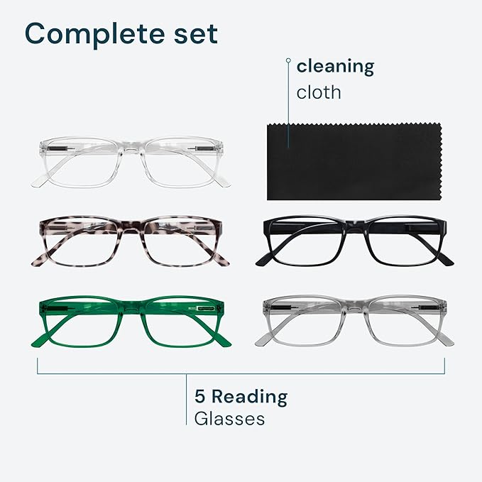 Gaoye 1.0 Professional Reading Glasses for All Day - Computer Readers with Blue Light Protection - Value Pack