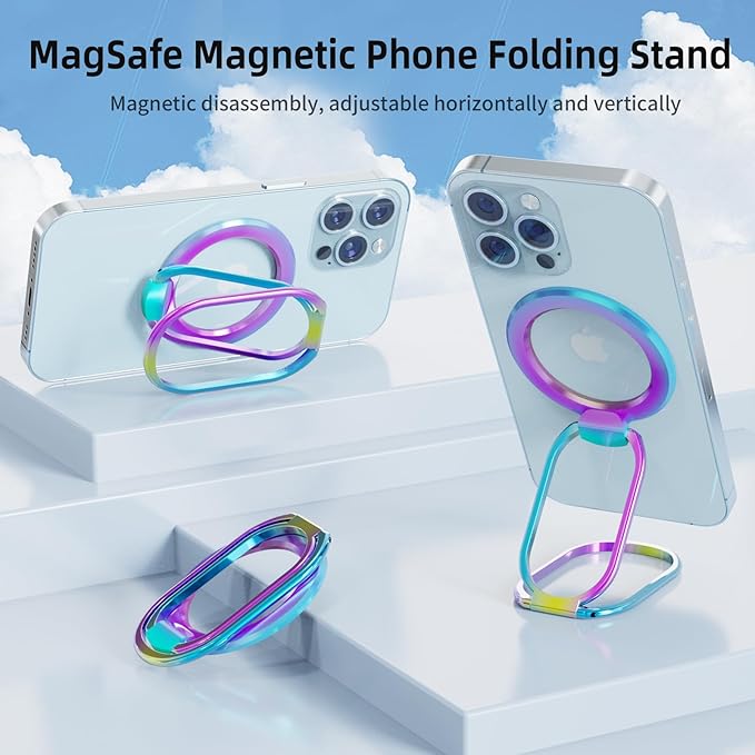 MINDSKY Mag-Safe Phone Stand Phone Grip Compatible with iPhone 12/13/14/15 Mini/Pro/Pro Max Accessories Removable Magnetic Finger Phone Ring Grip (Hot Pink)