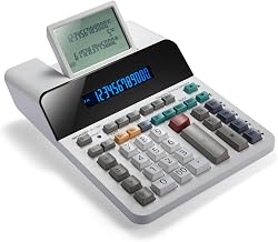 Sharp Paperless Printing Desk Calculator, White (EL-1901) - Image 1