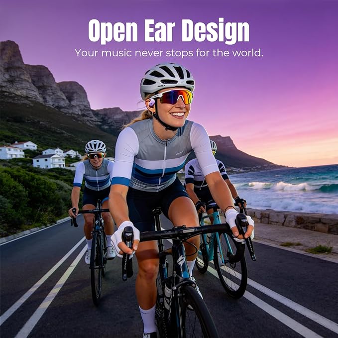 Waterproof Small Mini Portable Bluetooth Speaker with Earbuds, Open Ear Headphones Over the Ear Earbuds Wireless for Kids, OWS Hanging Earphones Air Bone Conduction Headphones 5.4 Bluetooth Headset
