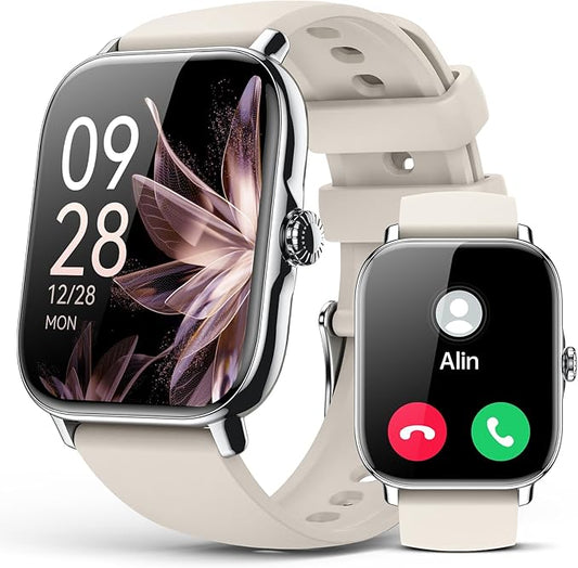 Smart Watch for Women Men- Answer/Make Call, 2025 IP68 Waterproof Fitness Step Sleep Tracker Watch with Monitor Activity Counter Smartwatch for Andriod iPhone iOS Samsung Compatible