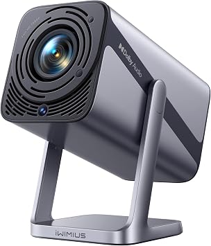 [4K Support/Auto Focus/360°Adjustable Stand]Smart-Mini-Projector with WiFi 6 and Bluetooth5.2, Native 1080P Portable Projector, Dolby Audio, iWIMIUS Outdoor Movie Proyector Compatible with Netflix
