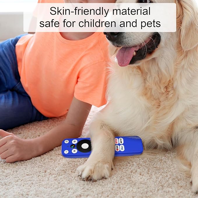 Blue Silicone Protective Case with Strap for Onn Android TV 4K UHD Stick TV Box 100024646 100026240 Remote, Shockproof Anti-Dirty Cover for Onn Remote