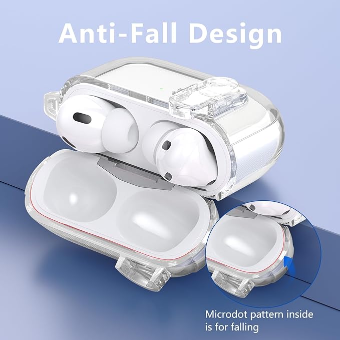 (with Lock) Clear Case Compatible for Cute Apple Airpods Pro 1/2 Cases Women, VISOOM TPU Transparency Air pods Pro 1st 2nd Generation Soft Earbuds Case Bling Keychain for Airpod iPod Pro2/1
