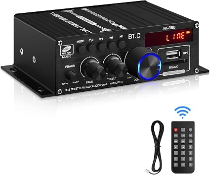 Bluetooth 5.0 Audio Power Amplifier AK-380 400W+400W 2.0 CH HiFi Stereo Amp