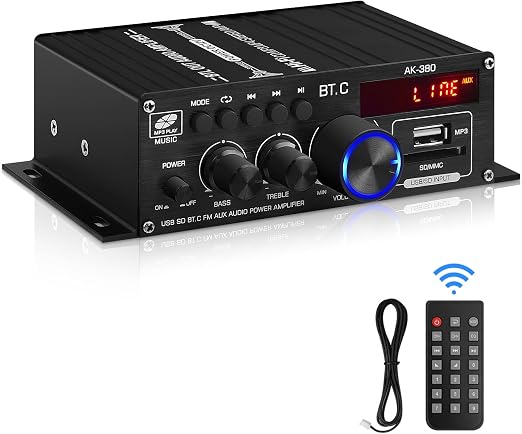 Bluetooth 5.0 Audio Power Amplifier AK-380 400W+400W 2.0 CH HiFi Stereo Amp