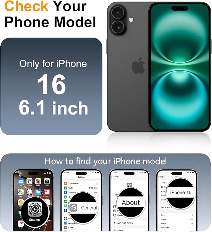 Red2Fire Magnetic for iPhone 16 Case Waterproof, [Built-in Screen Protector][Compatible with MagSafe] [Full Body Shockproof] [Dustproof] Heavy Duty Rugged Phone Cover 6.1" Black