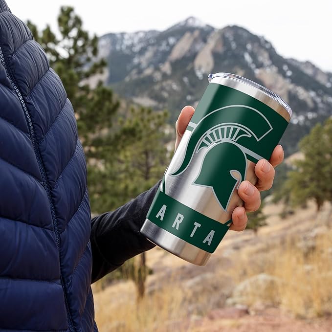 Rico Industries NCAA 20oz Stainless Steel Tumbler with Lid - Great For Coffee, Tea, Water or Cocktails