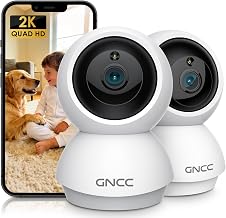 GNCC 2K Cameras for Home Security,360°Pan/Tilt Indoor Camera with APP,2Pack