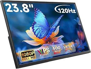 23.8" Portable Monitor 120Hz FHD 1080P IPS USB-C HDMI for Laptop PC