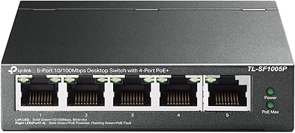 TP-Link TL-SF1005P, 5 Port Fast Ethernet 10/100 Mbps PoE Switch