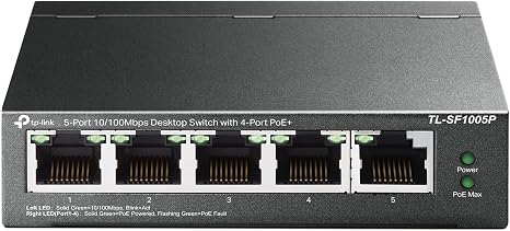 TP-Link TL-SF1005P, 5 Port Fast Ethernet 10/100 Mbps PoE Switch