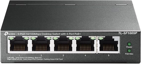 TP-Link TL-SF1005P, 5 Port Fast Ethernet 10/100 Mbps PoE Switch