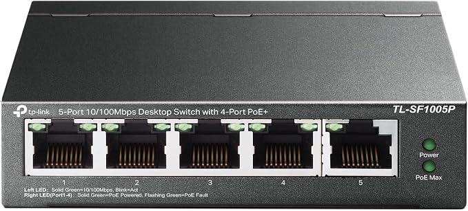 TP-Link TL-SF1005P, 5 Port Fast Ethernet 10/100 Mbps PoE Switch
