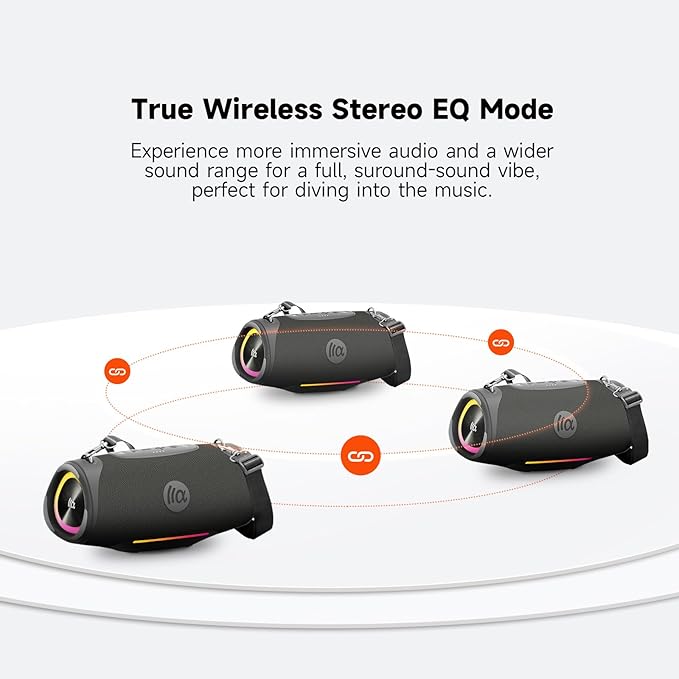 Portable Loud Bluetooth Speaker, 60W Large Subwoofer Speakers Wireless Bluetooth 5.3 with Powerbank USB Charge Out,Rugged Outdoor for Party,Beach,Golf,Pool,Shower,Valentines Day Gifts