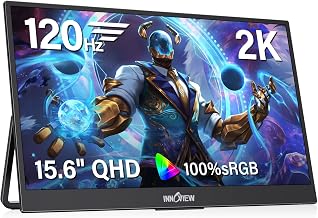 InnoView 15.6-Inch Portable Monitor 1440p 120hz Monitor 100% sRBG 2K QHD, USB-C/HDMI, External Mmonitor for Laptop MacBook/Switch/PS5/Xbox (Adapter Not Included) - Image 1